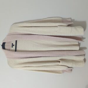 Who What Wear Women's Pink and Cream Cardigan Sweater Size Small